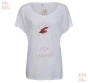 Image of Paper Cut White Batwing-T (Girls Tencel)