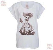 Image of Day of the Dead White Roll Sleeve-T (Girls)