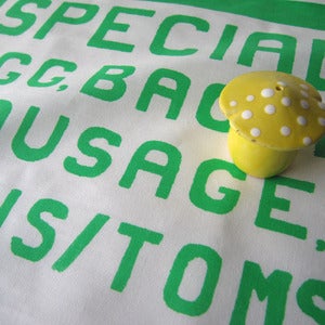 Image of Big Breakfast tea towel - kelly green