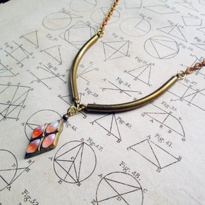 Image of Coral Fade Diamond Collar Necklace