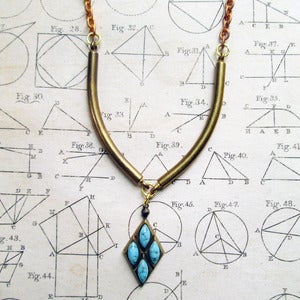 Image of Turquoise Diamond Collar Necklace