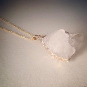 Image of Gold Edged Crystal Quartz Cluster Necklace