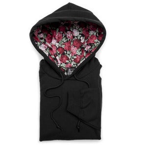 Image of Rose WInter Pullover Hoodie Black