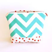 Image of wet bag - turquoise chevron  