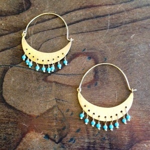 Image of Turquoise Crescent Earrings