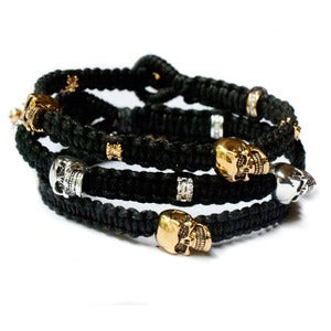 Image of leather trousers 'Nice Stack' set of 3 Bracelets