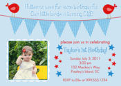Image of Patriotic Birdie Invitation