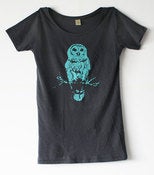 Image of Womens Owl Shirt - Blue Owl