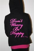 Image of KIDS set-  Black Hoodie with cursive letters in White, Pink or Purple with matching pants