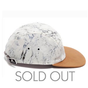 Image of MOUPIA X SHALLOWWW Marble/Camel (leather) 5 Panel Hat