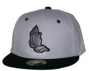 Image of The Praying Hands White/Black Two Tone Streetwear Snapback Hat