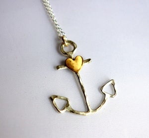 Image of Silver Anchor with Heart