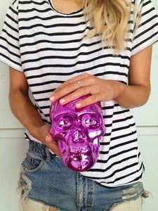 Image of Sacred Skull Ornament Chrome Blush Pink SECONDS/SAMPLES