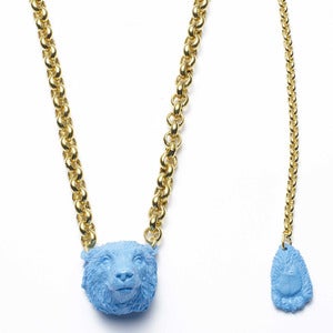 Image of Blue "Sky" Polar Bear necklace