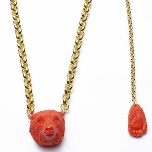 Image of Red Coral Polar Bear Necklace