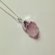 Image of The 'Holly' Silver Dipped Rose Quartz Necklace