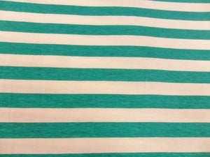 Image of Emerald & Ivory 1/2 Inch Stripes on Cotton-Lycra Jersey
