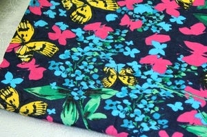 Image of Aloft - Butterflies on Navy (floral) Per 2 Yards, Shipped Price
