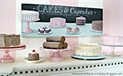 Image of "Cakes & Cupcakes"  Chalk Art inspired still life SIGN