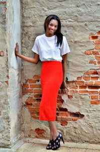 Image of Taylor Long Red Skirt