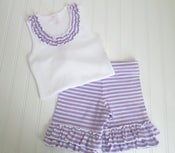 Image of Lilac-White Short Set