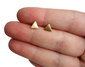 Image of Tiny Triangle Studs Brass