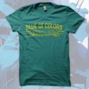Image of Blue of Colors<br>'Small Little Pieces'<br>T-Shirt (Tri-Evergreen)
