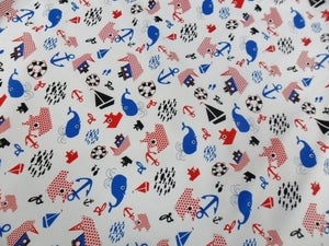Image of Splash - High Quality Swimsuit Lycra in Red/Blue/Black Per Yard