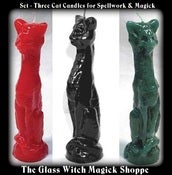 Image of Set - Three Cat Candles for Spellwork & Magick (FB)