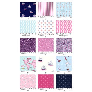 Image of custom out to sea in jewel 2 piece crib set