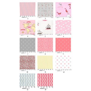 Image of Custom out to sea in morning coral 2 piece crib set