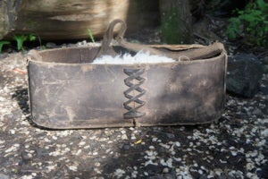 Image of Very Old and Very Weathered AWESOME Canvas with Leather Bag