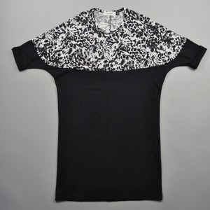Image of 50/50 DRESS - BLACK WITH TIE-DYE