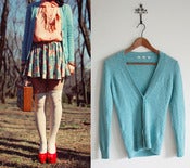 Image of uniqlo turquoise blue cardigan M