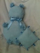 Image of Nounours bleu très mimi avec son doudou OFFERT 