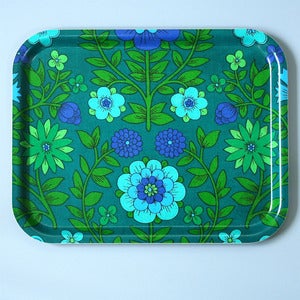 Image of Limited Edition Vintage Green Floral Fabric Tray - SOLD OUT