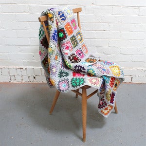 Image of Grey Handmade Crochet Blanket