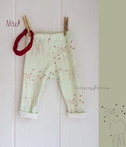 Image of Organic Cotton Longies & Braided Headwrap "Morning Deer"