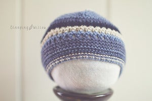 Image of Cotton {Shades of Blue} classic knit beanie (Size options)