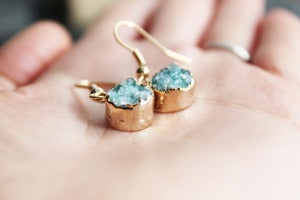 Image of NEW IN! TWINKLE Semi-Precious Mint Drusy Earrings.