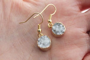Image of NEW IN! TWINKLE Semi-Precious Ice Drusy Earrings.