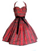 Red Silk Tartan Dress MADE TO ORDER