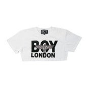 Image of BOY LONDON | White/Black Women's BOY Crop Top Tee