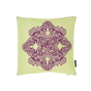 Image of Hand-illustrated Cushion | Rose Windrose - Powder Puff...