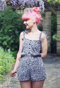 Image of Monochrome Ditsy Floral Playsuit