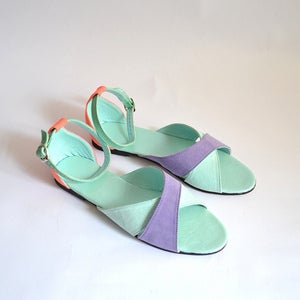Image of Valentine vegan sandals color block