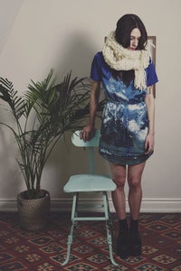 Image of york maxi scarf w/ tassle fringe of thick & thin spun wool (shown in natural)