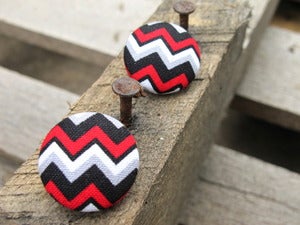 Image of Chevron Button Earring Collection 3 