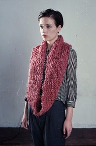 Image of lambton extra-long hand knit cowl of thick & thin merino 