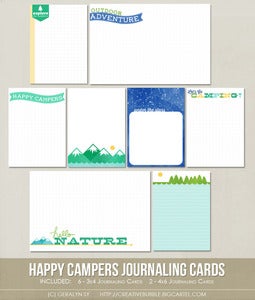 Image of *NEW* Happy Campers Journaling Cards (Digital)